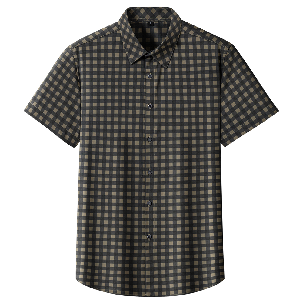 Men Summer Non-Iron Check Shor - đánh giá và giá Breathable Bamboo Fiber Shirt Non Iron